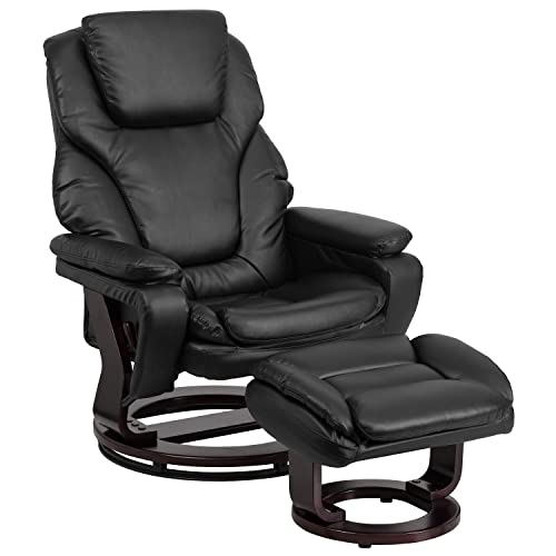 Flash Furniture Contemporary Leather Recliner and Ottoman with